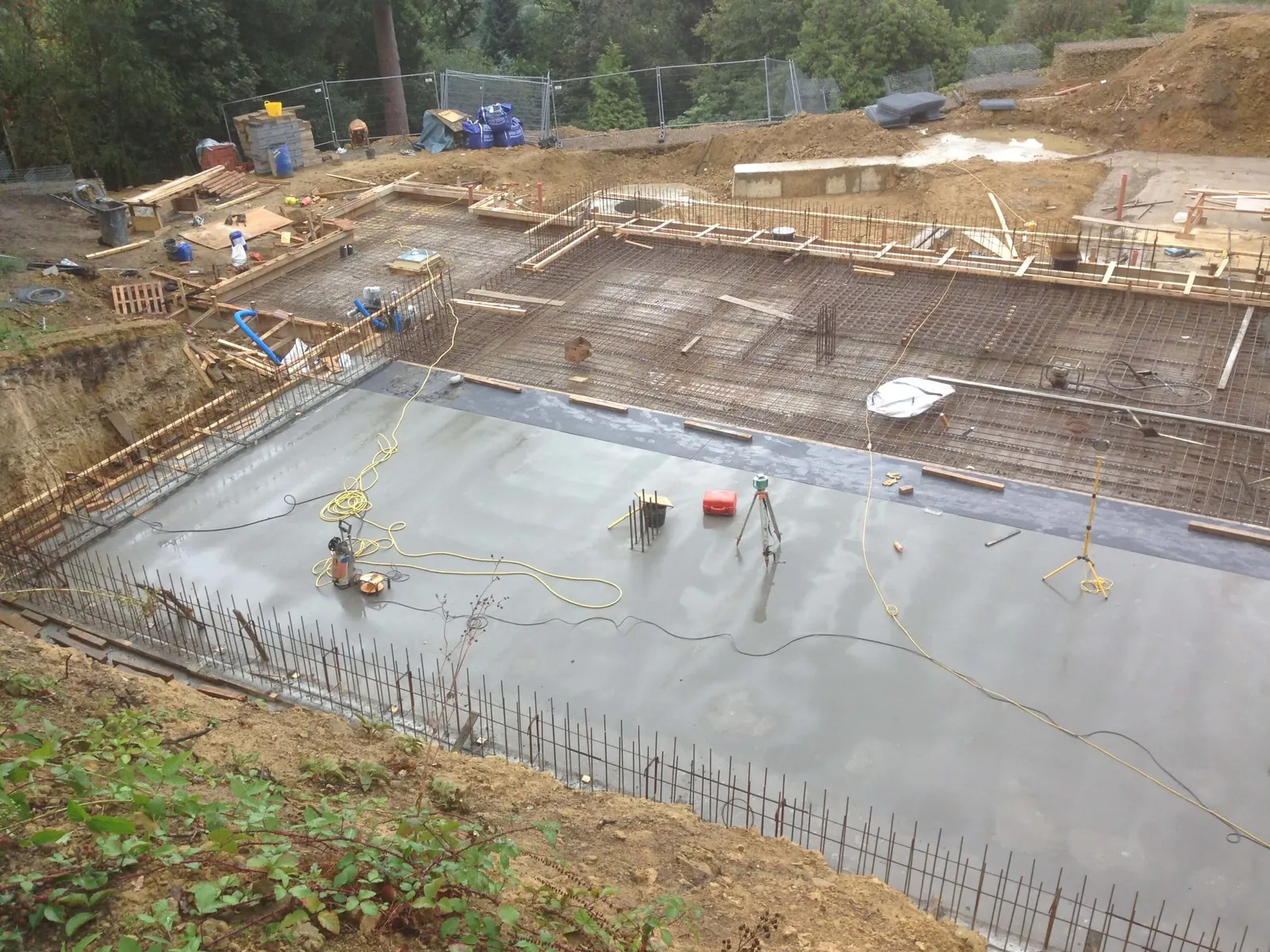 Power-floated reinforced concrete slab